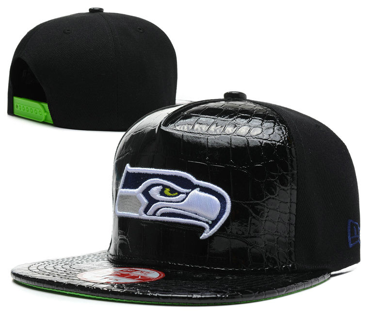 Seattle Seahawks Black Snapback Hat SD